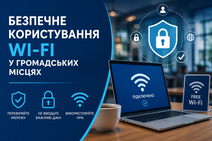 Безпечне користування Wi-Fi у громадських місцях.
