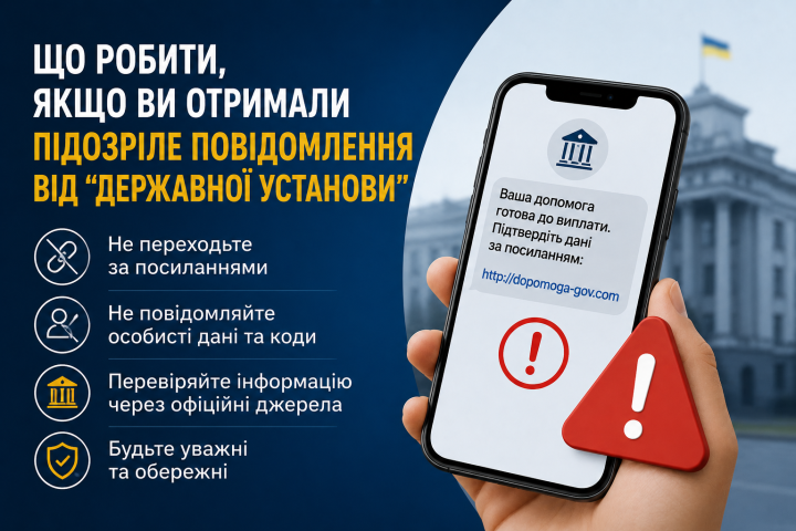 Що робити, якщо ви отримали підозріле повідомлення від «державної установи».