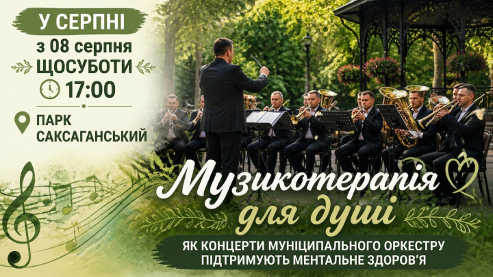 “Музична терапія для душі.  Як концерти муніципального оркестру підтримують ментальне здоров’я”